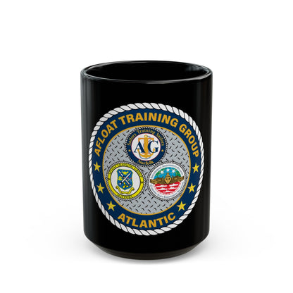 Afloat Training Group Atlantic (U.S. Navy) Black Coffee Mug-15oz-The Sticker Space