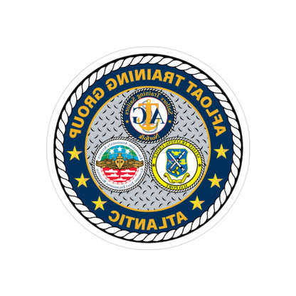 Afloat Training Group Atlantic (U.S. Navy) REVERSE PRINT Transparent STICKER-2 Inch-The Sticker Space