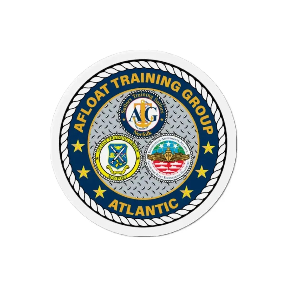 Afloat Training Group Atlantic (U.S. Navy) Refrigerator Magnet 2 Inch - The Sticker Space