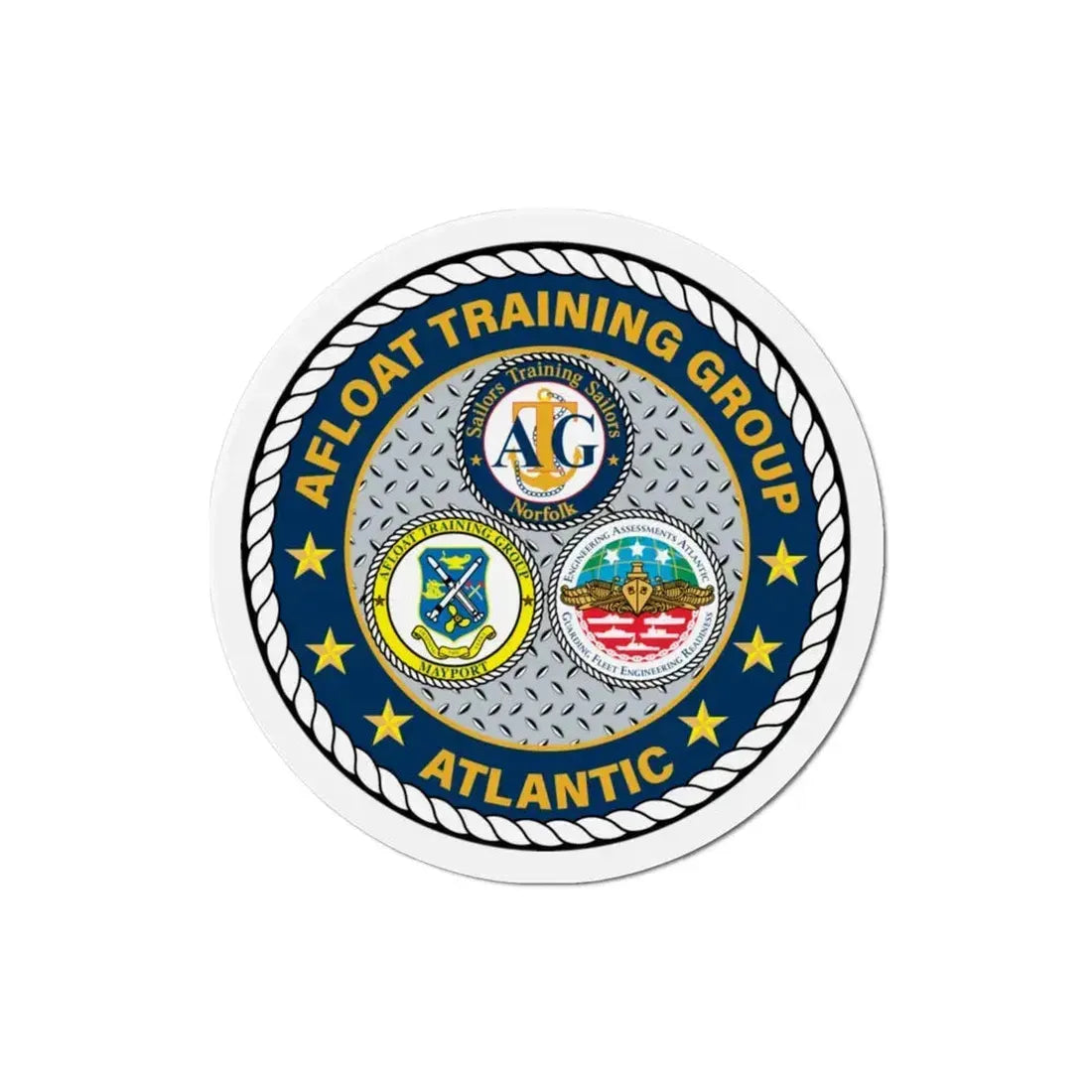 Afloat Training Group Atlantic (U.S. Navy) Refrigerator Magnet 3 Inch - The Sticker Space