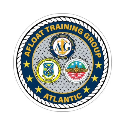 Afloat Training Group Atlantic (U.S. Navy) STICKER Vinyl Kiss-Cut Decal 2 Inch White - The Sticker Space