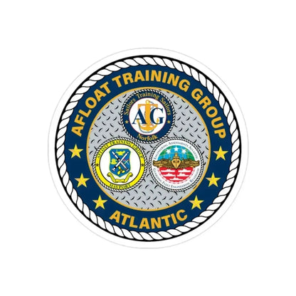 Afloat Training Group Atlantic (U.S. Navy) Transparent STICKER Die-Cut Vinyl Decal 2 Inch - The Sticker Space