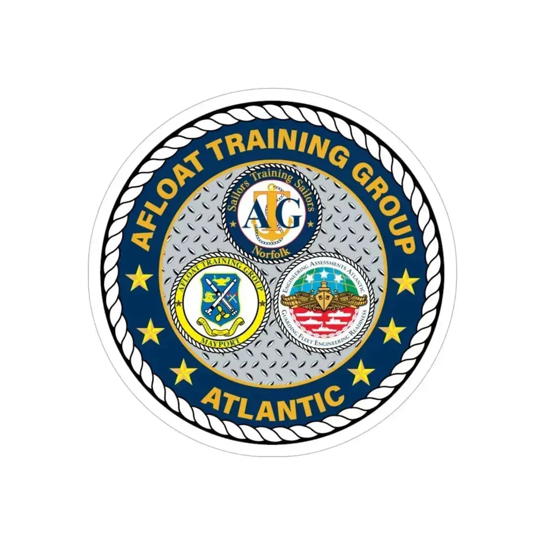 Afloat Training Group Atlantic (U.S. Navy) Transparent STICKER Die-Cut Vinyl Decal 5 Inch - The Sticker Space