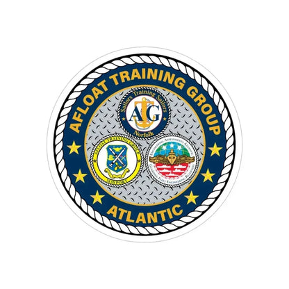 Afloat Training Group Atlantic (U.S. Navy) Transparent STICKER Die-Cut Vinyl Decal 6 Inch - The Sticker Space