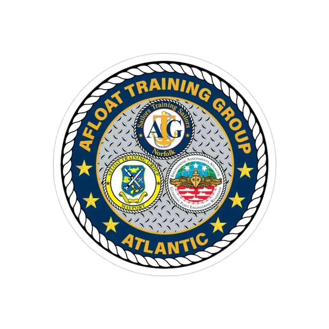 Afloat Training Group Atlantic (U.S. Navy) Transparent STICKER Die-Cut Vinyl Decal - The Sticker Space