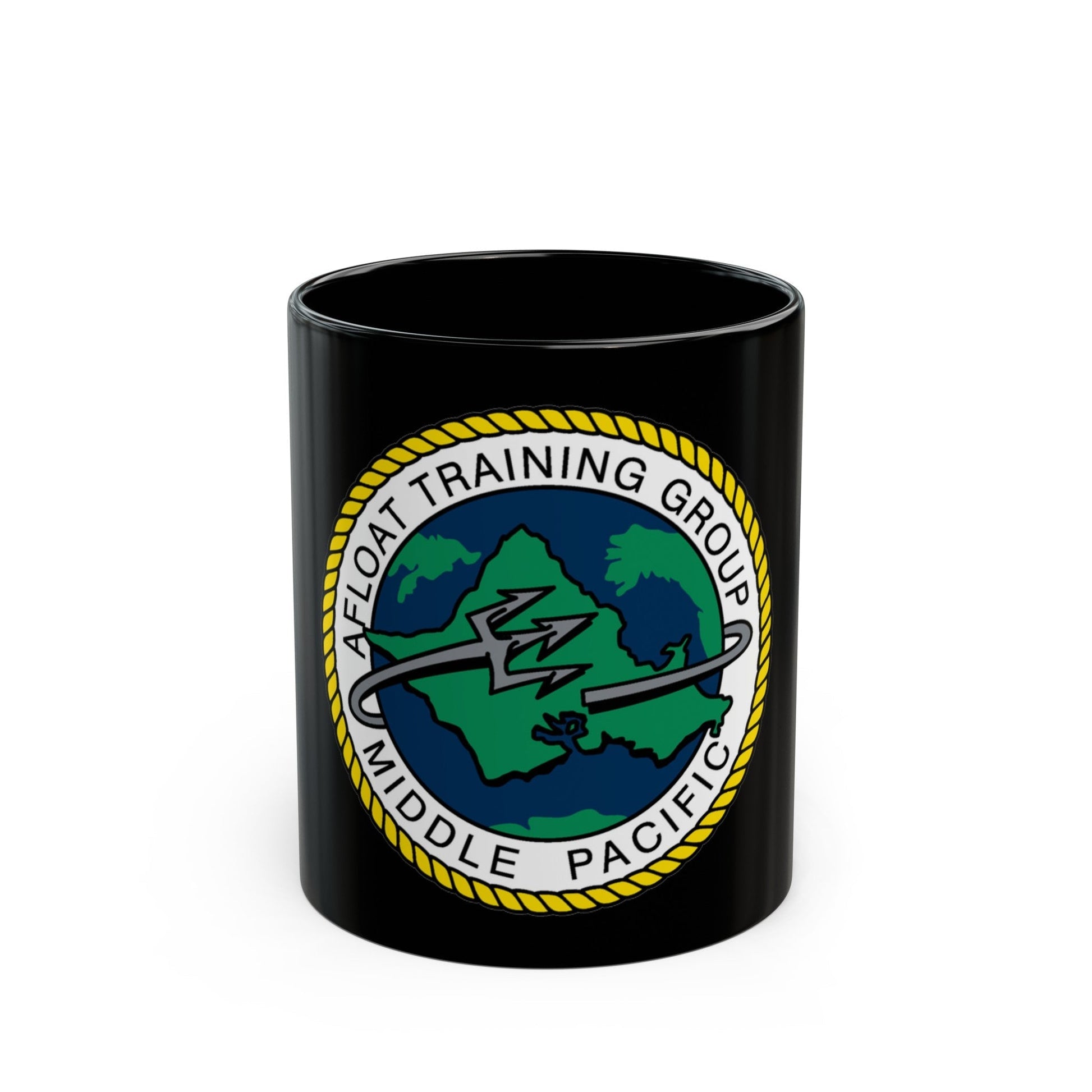 AFLOAT Training Group MID PACIFIC (U.S. Navy) Black Coffee Mug-11oz-The Sticker Space