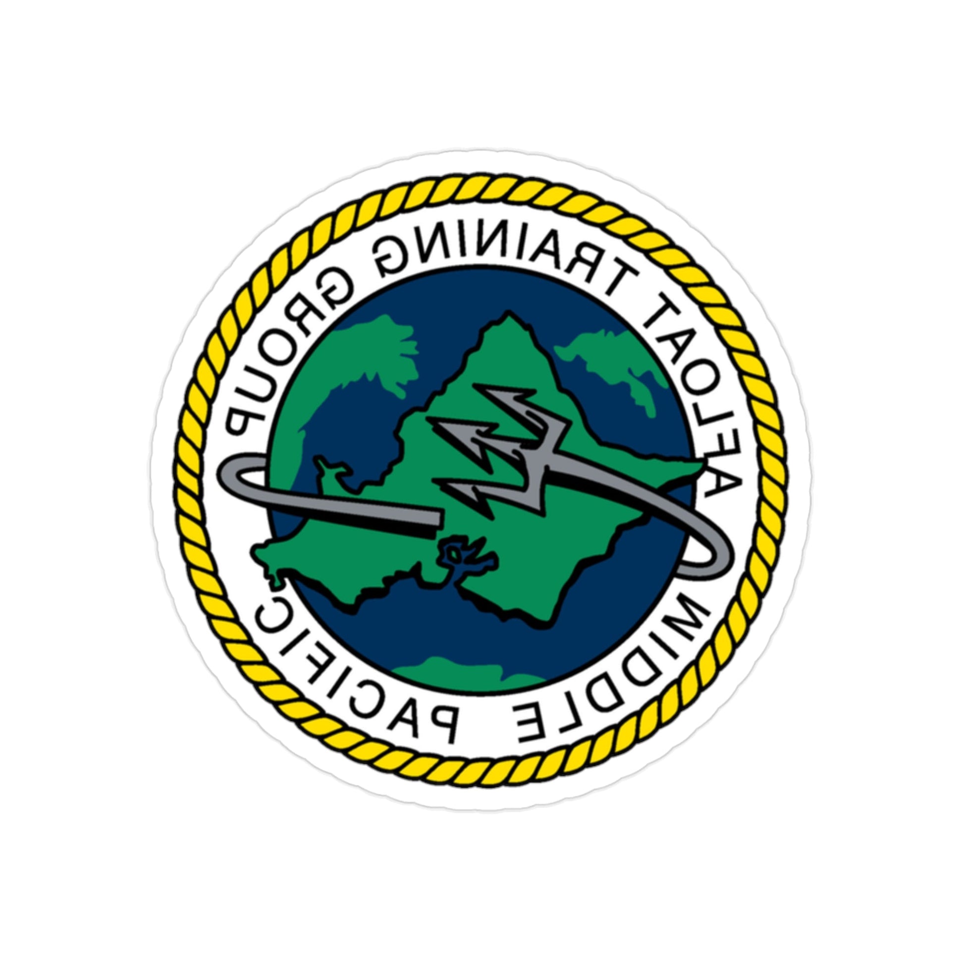 AFLOAT Training Group MID PACIFIC (U.S. Navy) REVERSE PRINT Transparent STICKER-2" × 2"-The Sticker Space