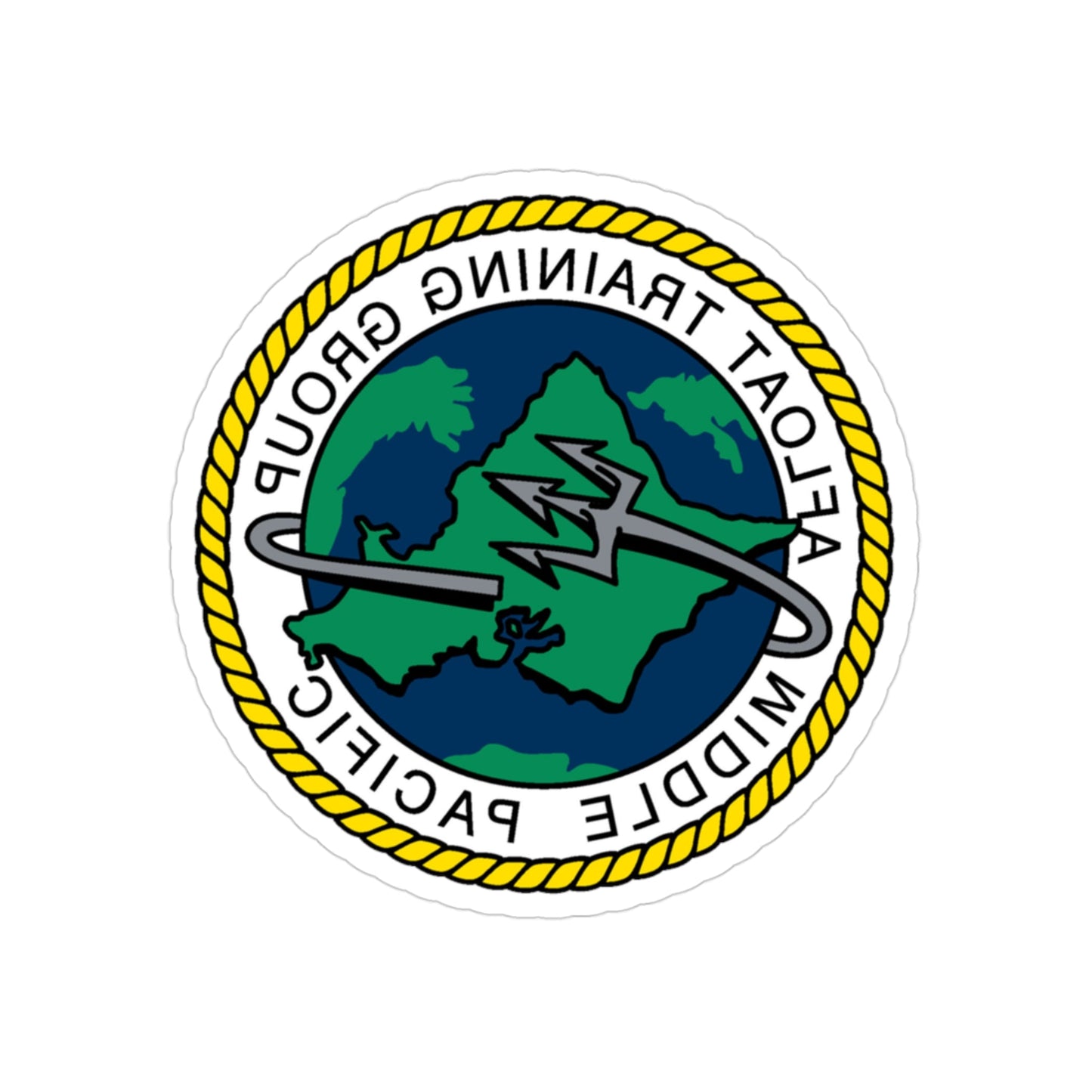 AFLOAT Training Group MID PACIFIC (U.S. Navy) REVERSE PRINT Transparent STICKER-3" × 3"-The Sticker Space