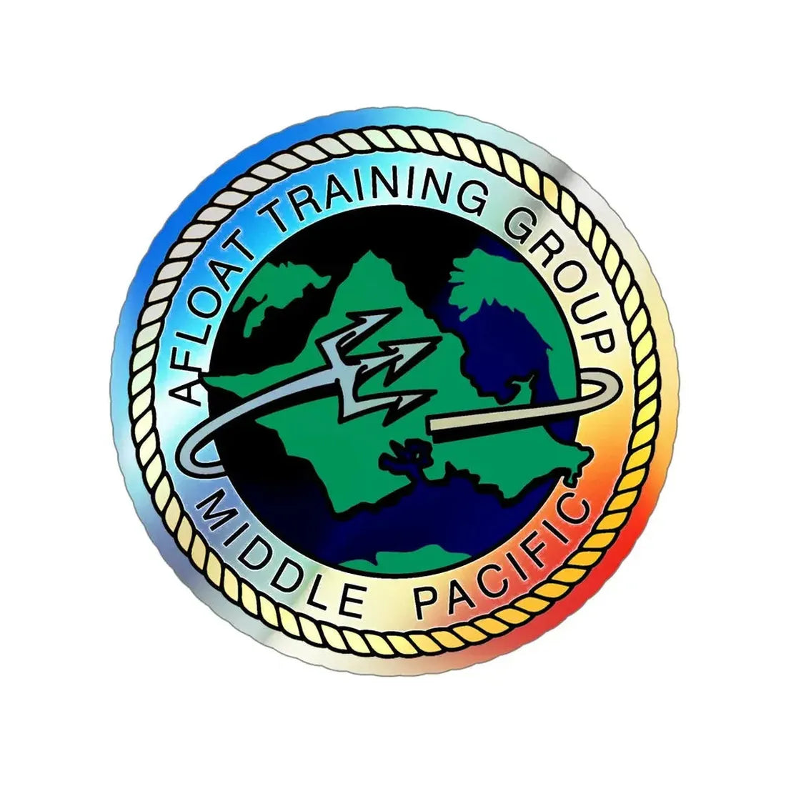 AFLOAT Training Group MID PACIFIC (U.S. Navy) Holographic STICKER Die-Cut Vinyl Decal - The Sticker Space