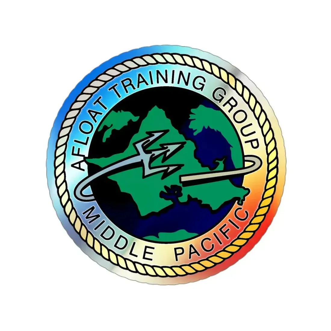 AFLOAT Training Group MID PACIFIC (U.S. Navy) Holographic STICKER Die-Cut Vinyl Decal - The Sticker Space