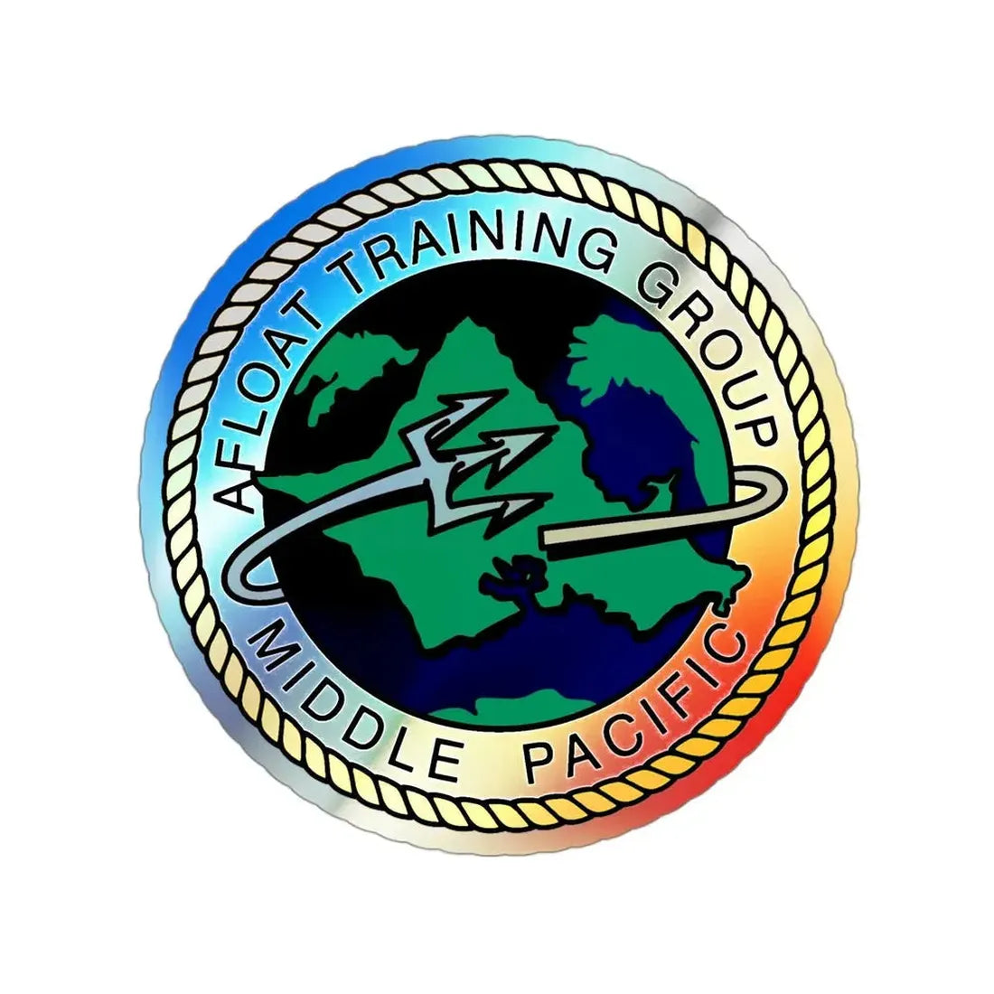 AFLOAT Training Group MID PACIFIC (U.S. Navy) Holographic STICKER Die-Cut Vinyl Decal - The Sticker Space