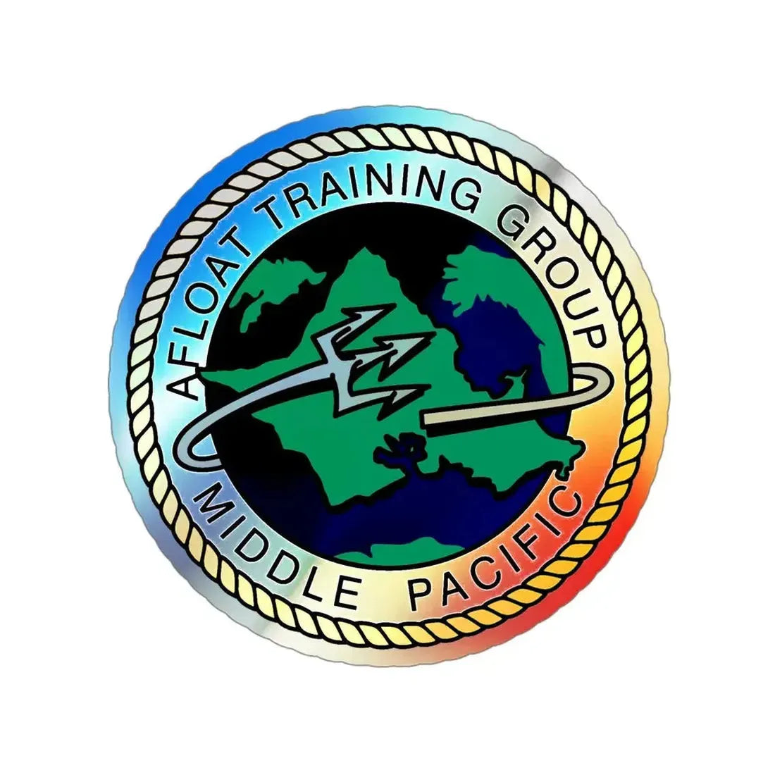 AFLOAT Training Group MID PACIFIC (U.S. Navy) Holographic STICKER Die-Cut Vinyl Decal - The Sticker Space