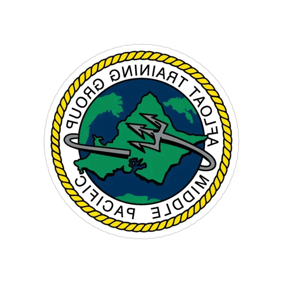 AFLOAT Training Group MID PACIFIC (U.S. Navy) REVERSE PRINT Transparent Die-Cut STICKER - The Sticker Space