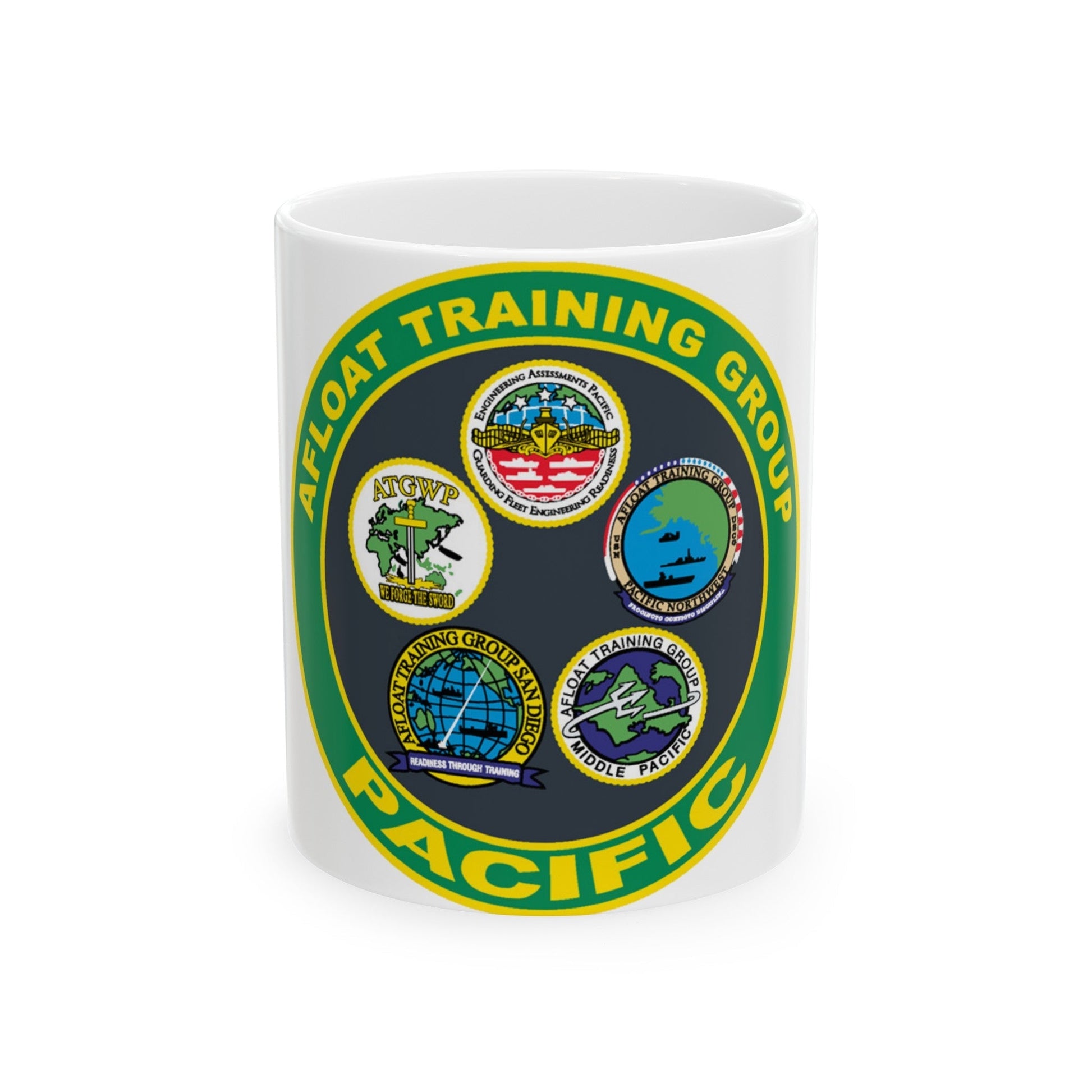 Afloat Training Group Pacific (U.S. Navy) White Coffee Mug-11oz-The Sticker Space