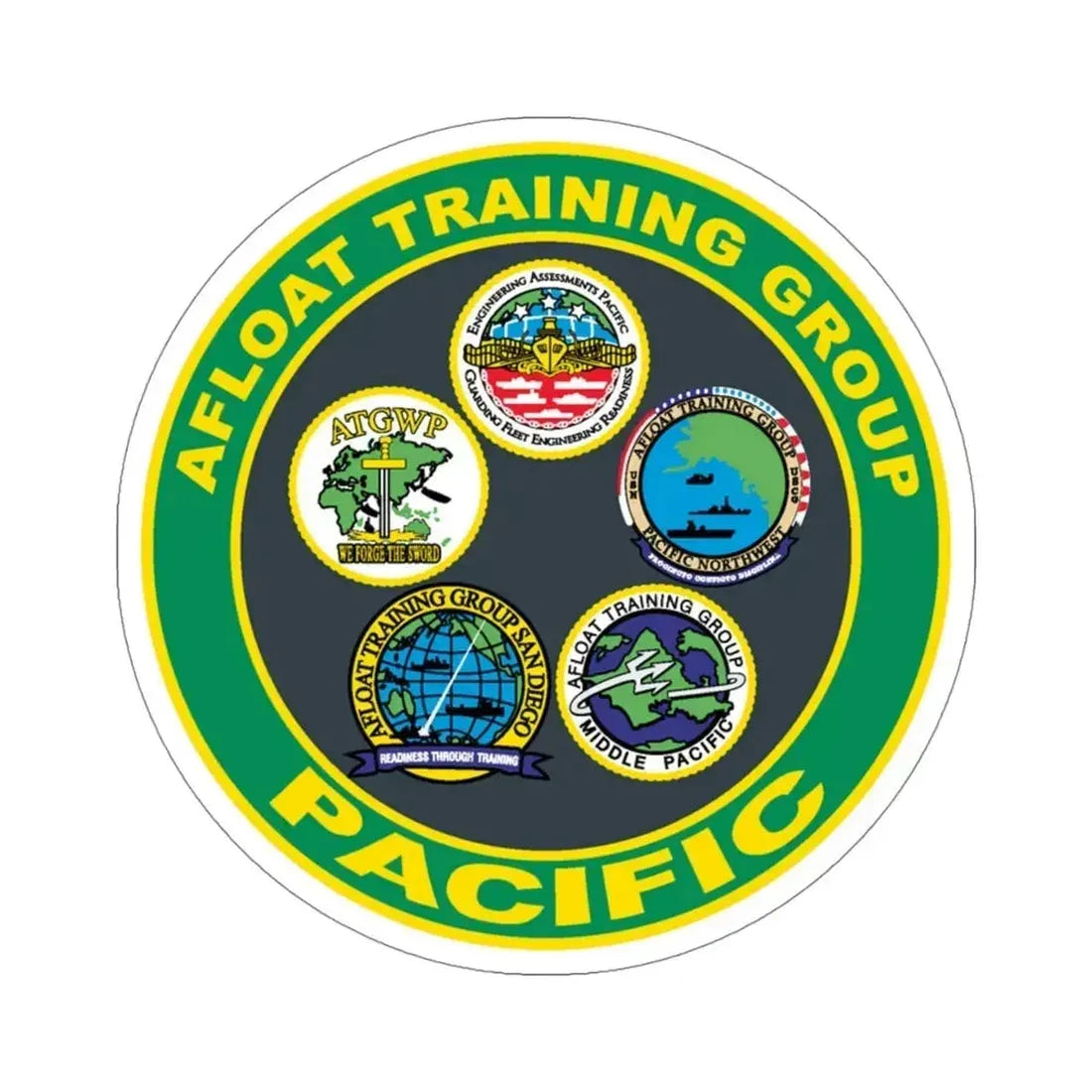 Afloat Training Group Pacific (U.S. Navy) STICKER Vinyl Die-Cut Decal 4 Inch - The Sticker Space