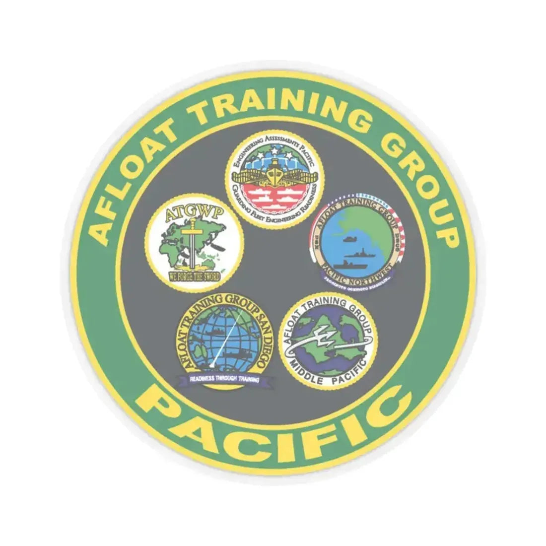 Afloat Training Group Pacific (U.S. Navy) STICKER Vinyl Kiss-Cut Decal 3 Inch Transparent - The Sticker Space