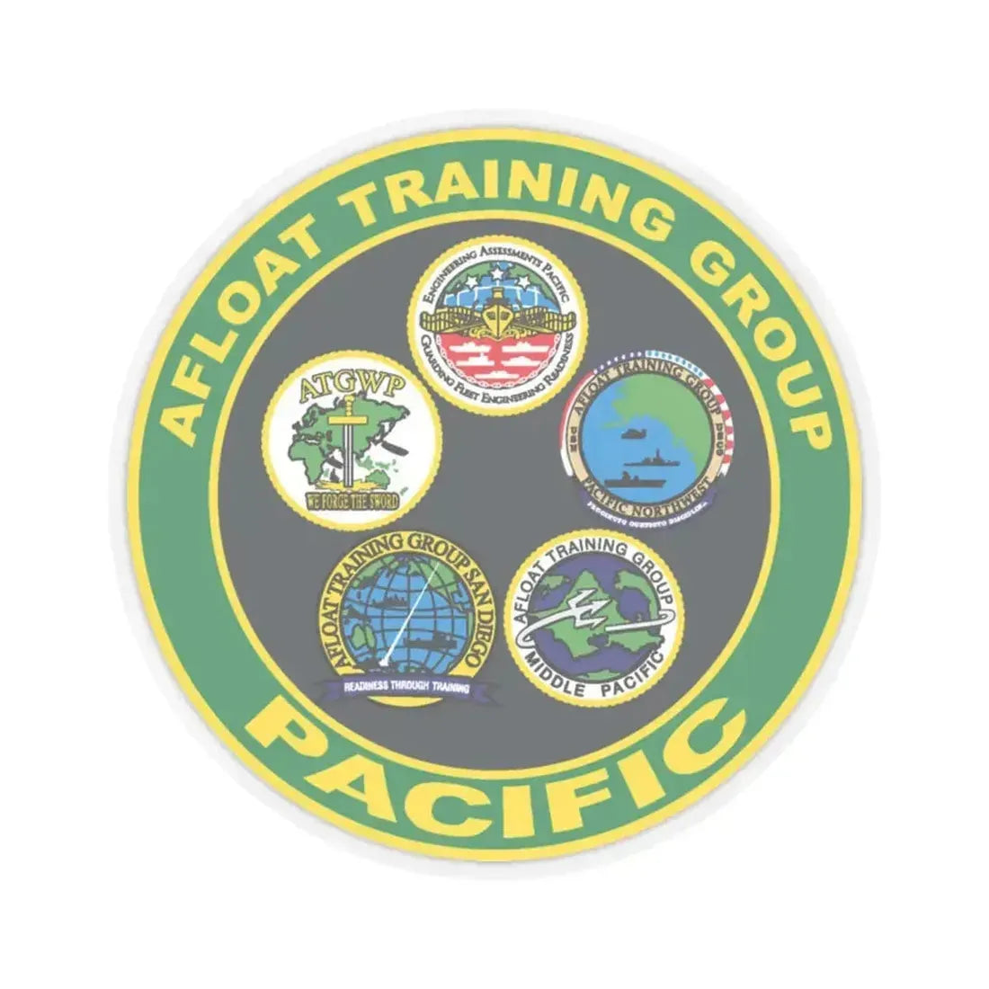 Afloat Training Group Pacific (U.S. Navy) STICKER Vinyl Kiss-Cut Decal 6 Inch Transparent - The Sticker Space