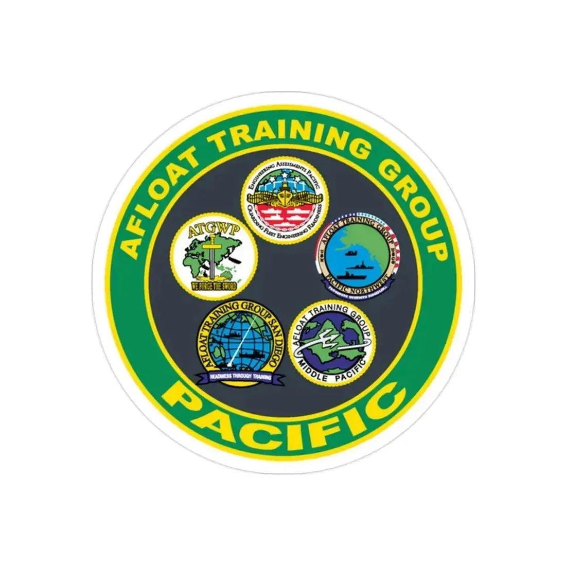 Afloat Training Group Pacific (U.S. Navy) Transparent STICKER Die-Cut Vinyl Decal 2 Inch - The Sticker Space