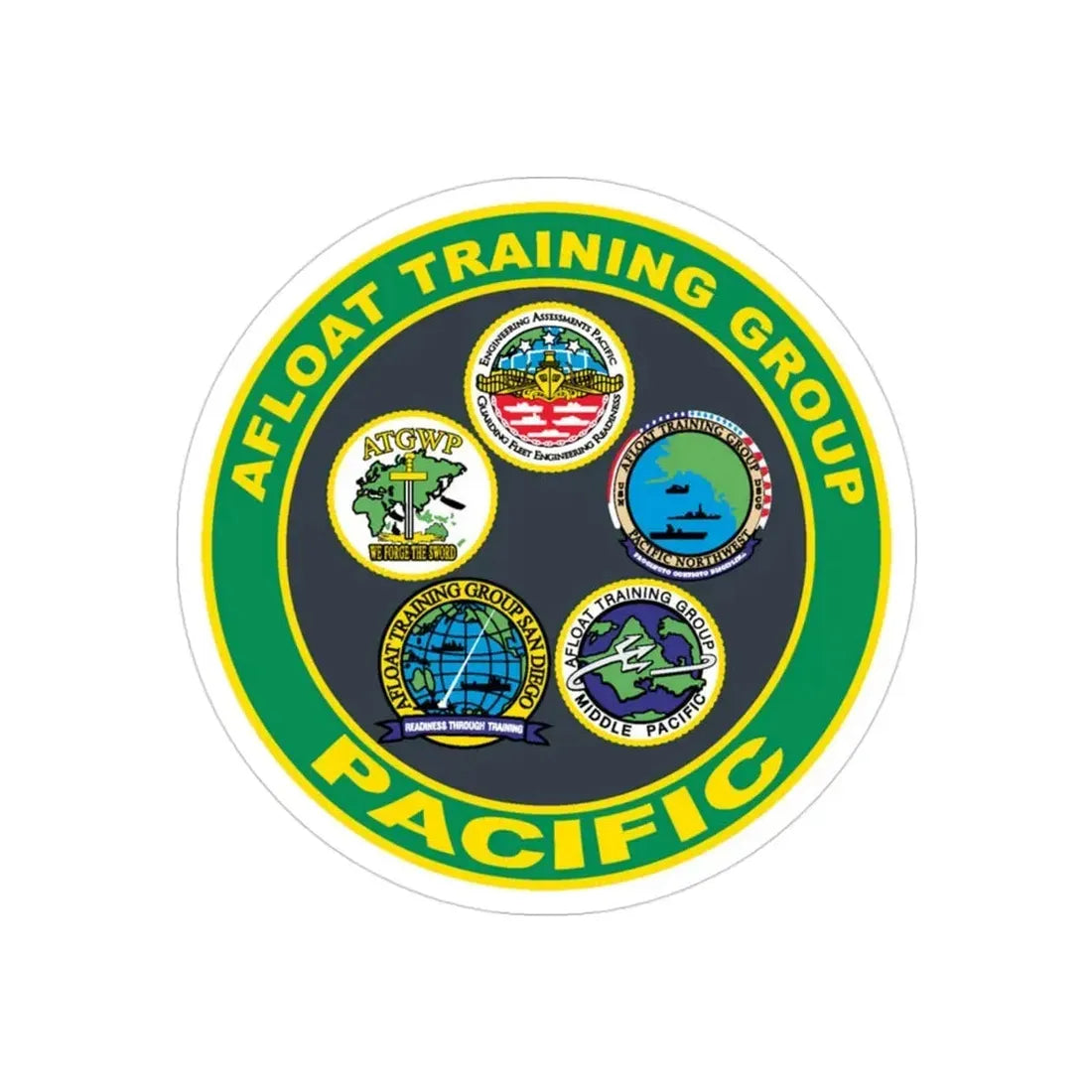 Afloat Training Group Pacific (U.S. Navy) Transparent STICKER Die-Cut Vinyl Decal - The Sticker Space