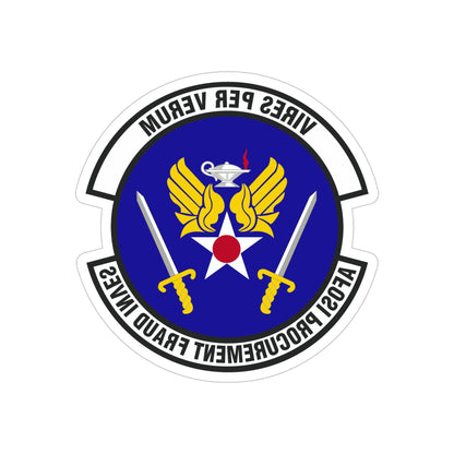 AFOSI Office of Procurement Fraud Investigations (U.S. Air Force) REVERSE PRINT Transparent STICKER-6" × 6"-The Sticker Space