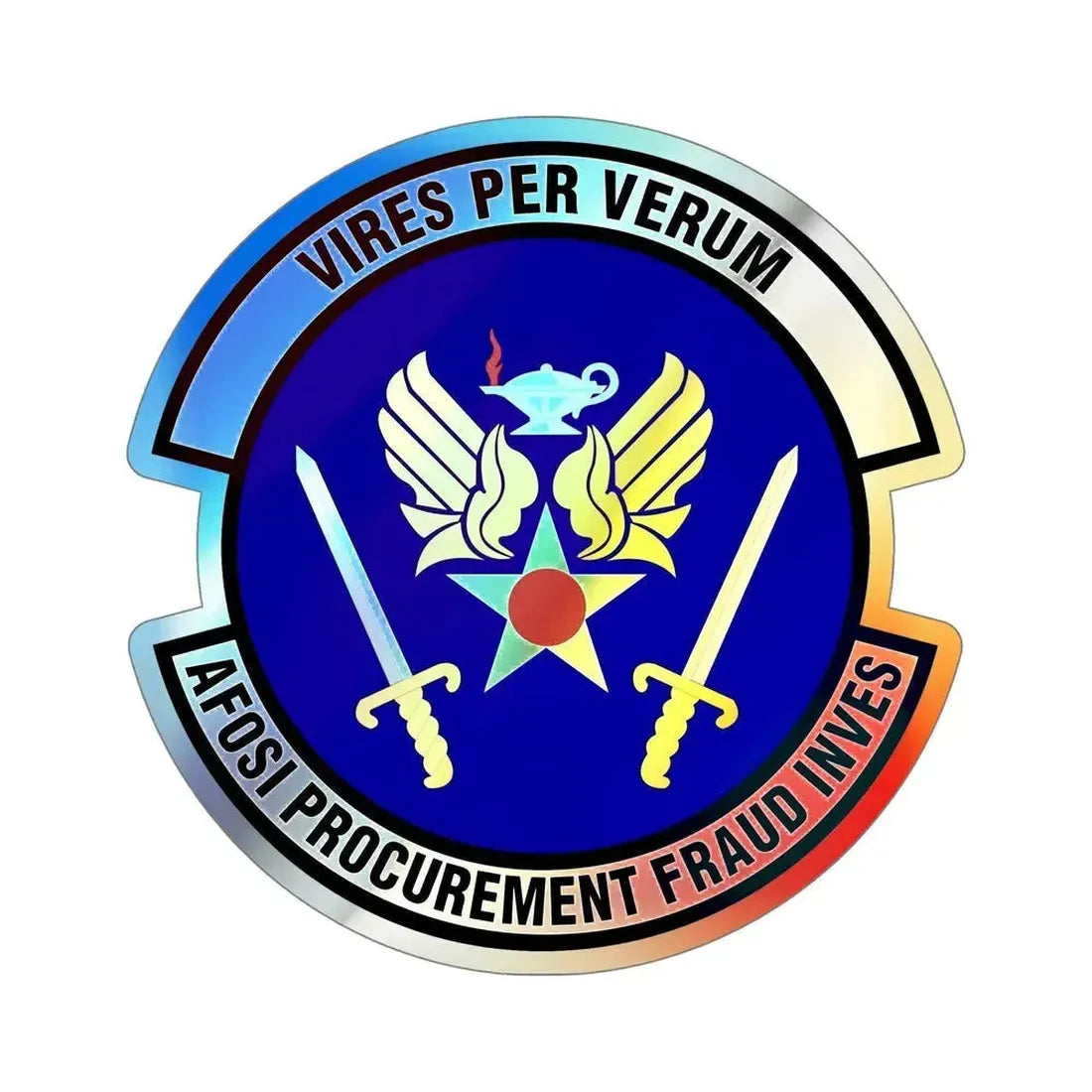 AFOSI Office of Procurement Fraud Investigations (U.S. Air Force) Holographic STICKER Die-Cut Vinyl Decal 6 Inch Holographic - The Sticker Space