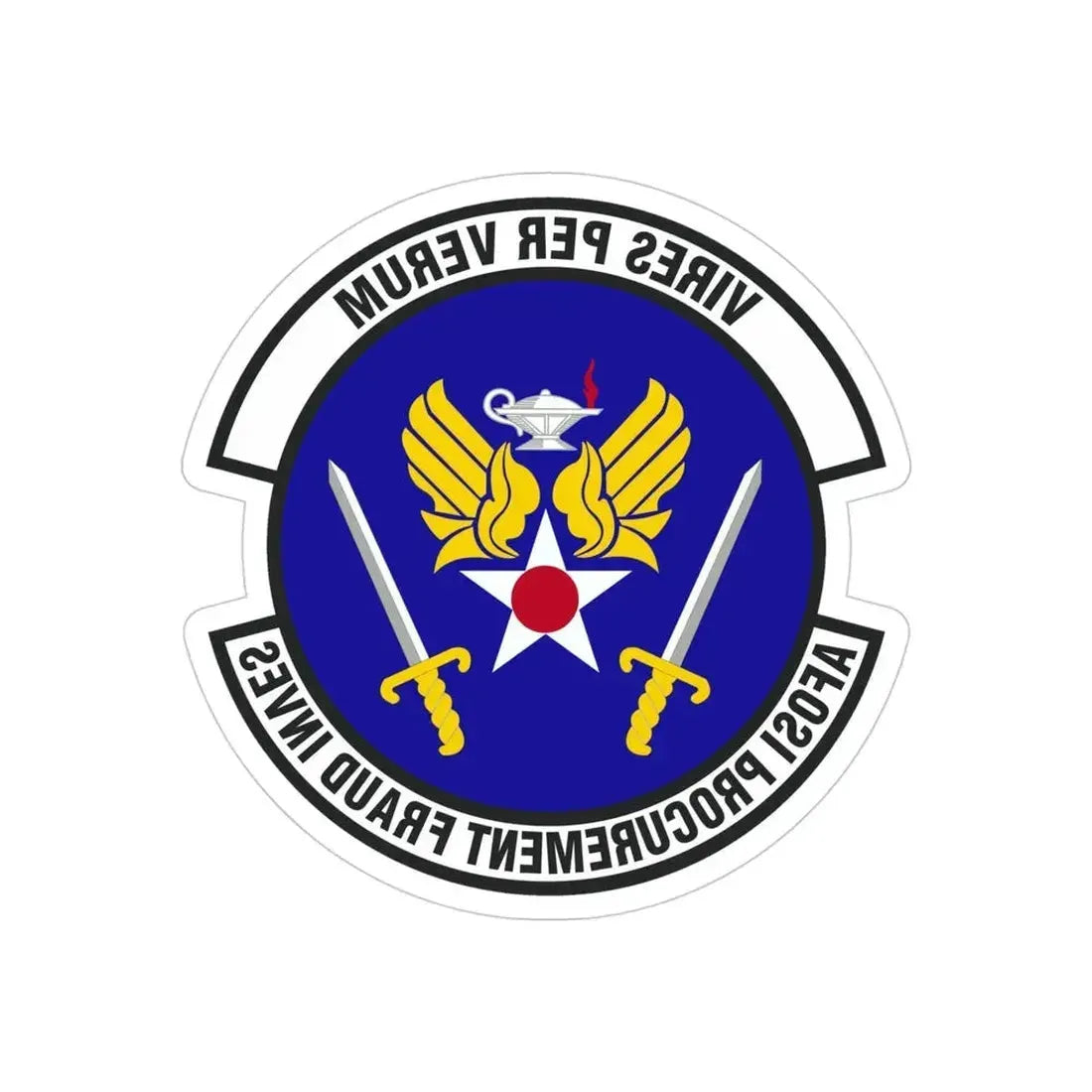 AFOSI Office of Procurement Fraud Investigations (U.S. Air Force) REVERSE PRINT Transparent Die-Cut STICKER - The Sticker Space