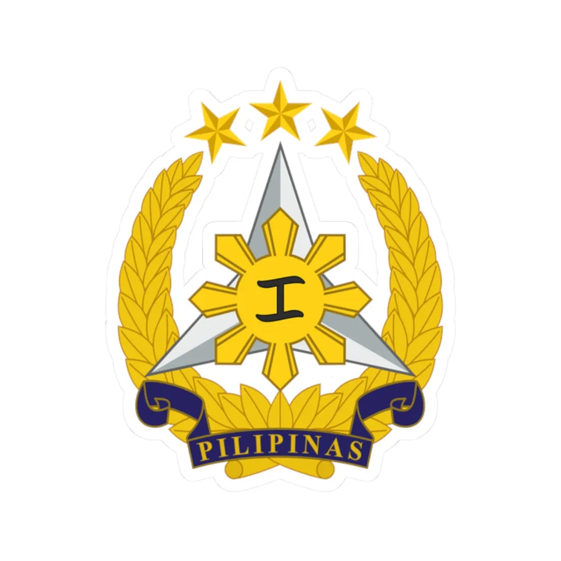 AFP 2 (Philippines) (Coat of Arms) STICKER Vinyl Kiss-Cut Decal 2 Inch White - The Sticker Space