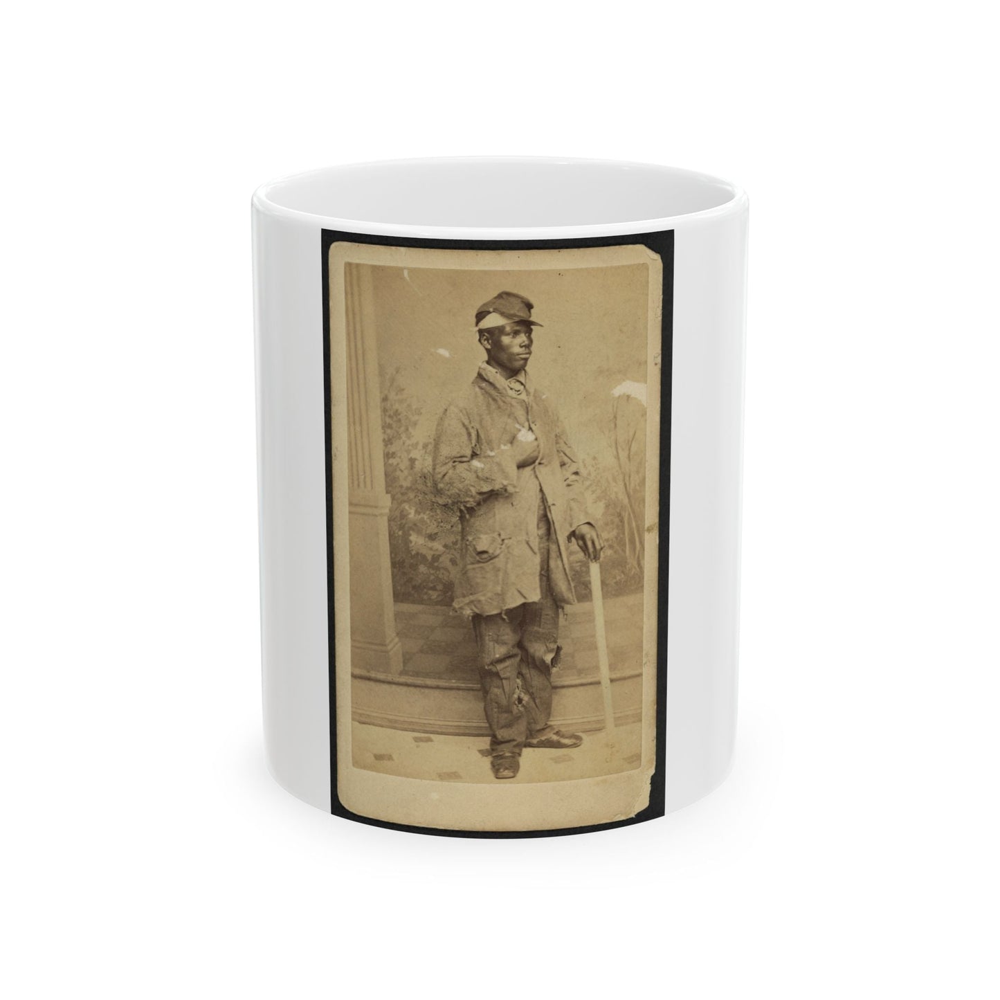 African American Man, Full-Length Portrait, Facing Right (U.S. Civil War) White Coffee Mug