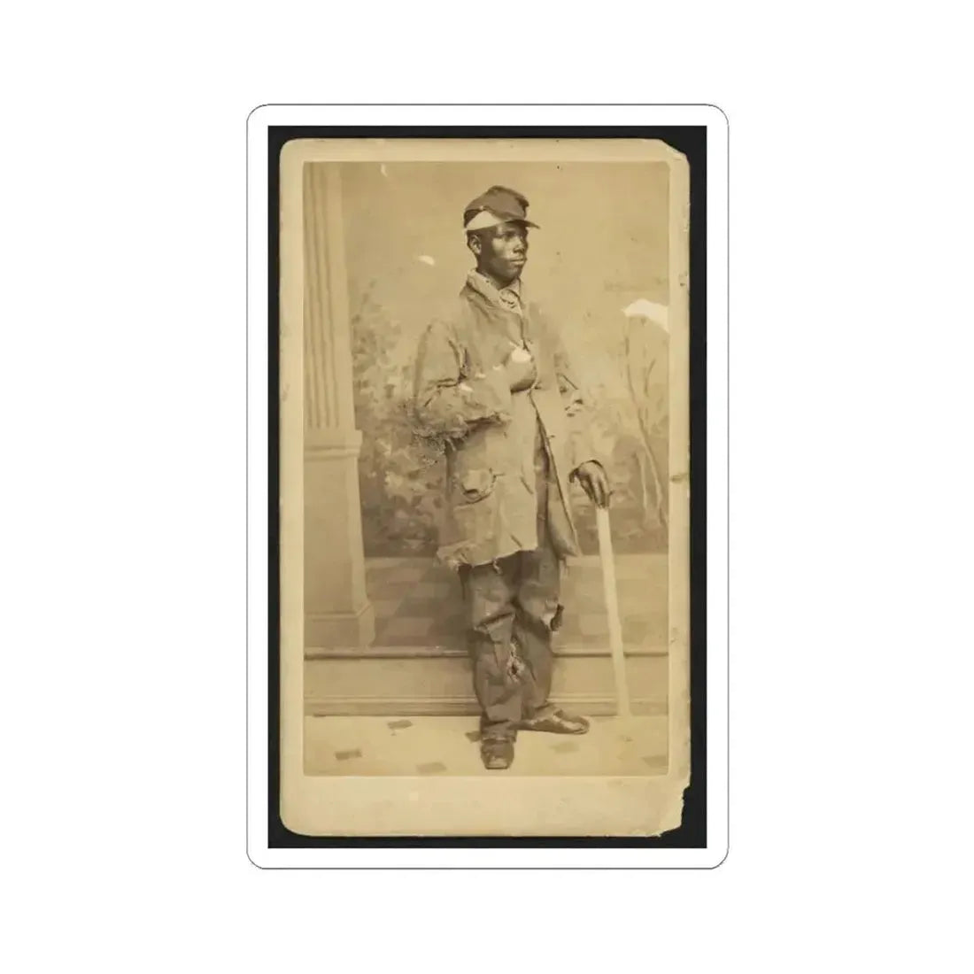 African American Man, Full-Length Portrait, Facing Right (U.S. Civil War) STICKER Vinyl Kiss-Cut Decal 3 Inch White - The Sticker Space