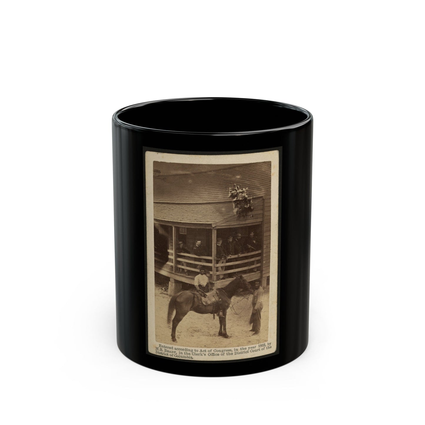 African American Men Tending A Horse (U.S. Civil War) Black Coffee Mug-11oz-The Sticker Space