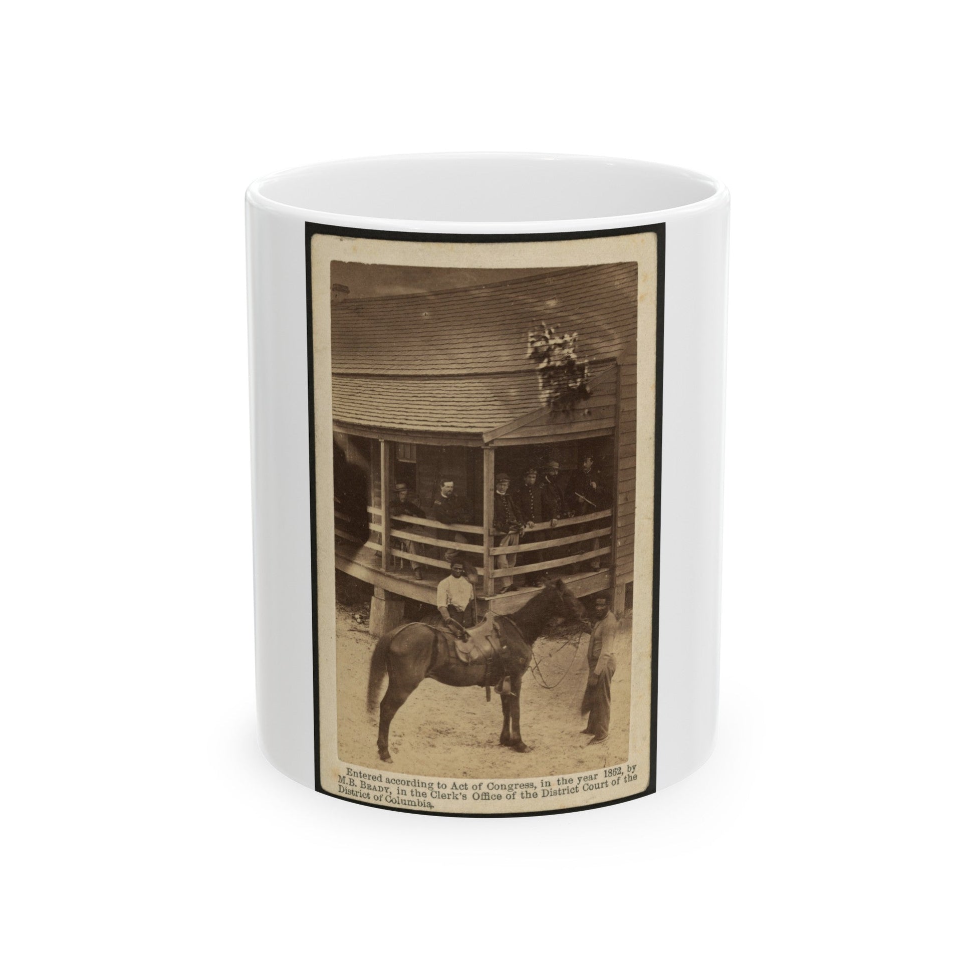 African American Men Tending A Horse (U.S. Civil War) White Coffee Mug-11oz-The Sticker Space