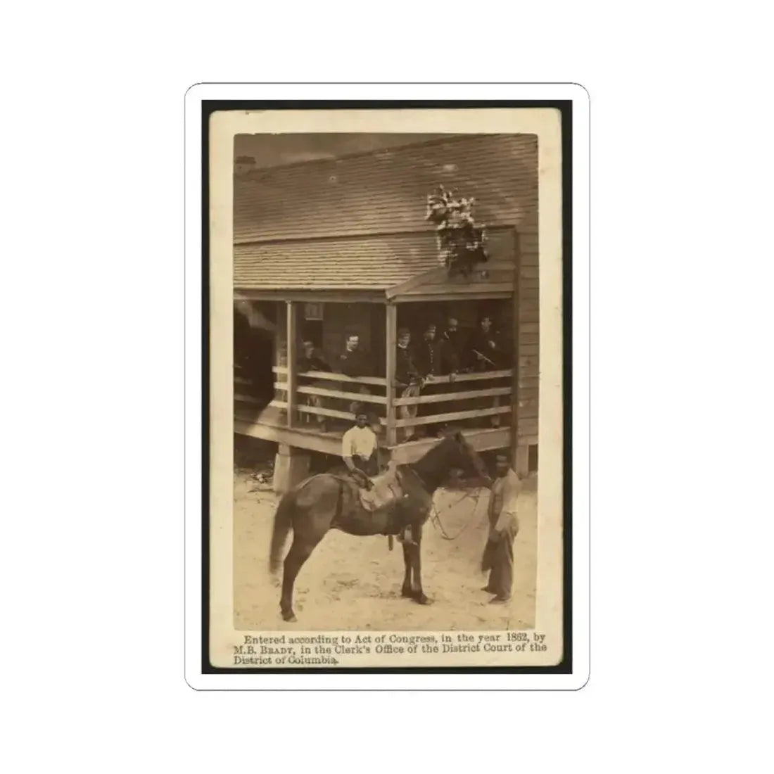 African American Men Tending a Horse (U.S. Civil War) STICKER Vinyl Kiss-Cut Decal 2 Inch White - The Sticker Space