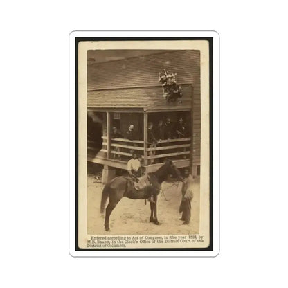 African American Men Tending a Horse (U.S. Civil War) STICKER Vinyl Kiss-Cut Decal 3 Inch White - The Sticker Space