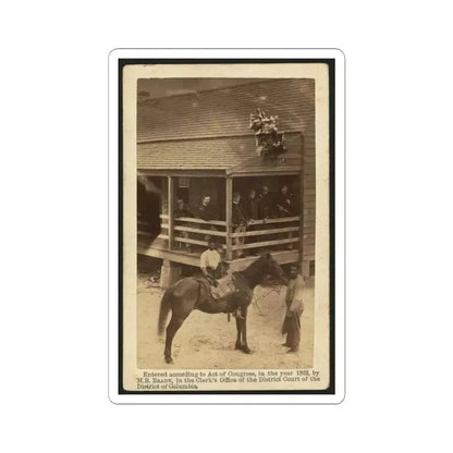 African American Men Tending a Horse (U.S. Civil War) STICKER Vinyl Kiss-Cut Decal 4 Inch White - The Sticker Space