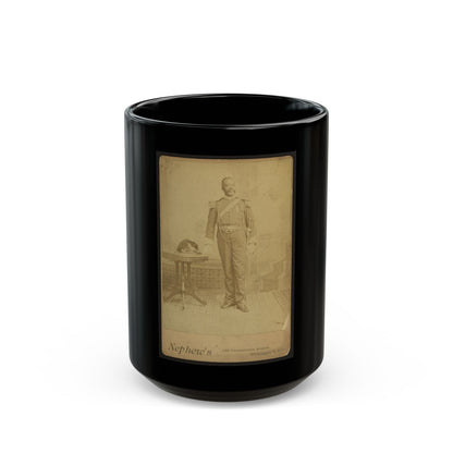 African American Soldier, Full-Length Portrait, Wearing Gar Medal, Standing Next To Table (U.S. Civil War) Black Coffee Mug