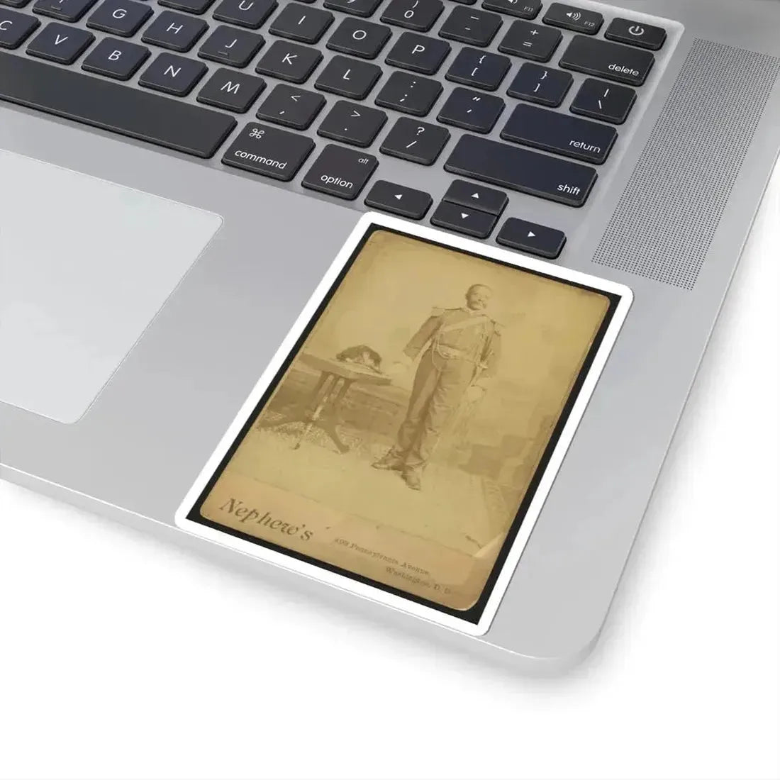 African American Soldier, Full-Length Portrait, Wearing Gar Medal, Standing Next to Table (U.S. Civil War) STICKER Vinyl Kiss-Cut Decal - The Sticker Space