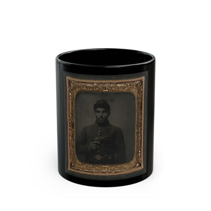 African American Soldier, Half-Length Portrait, With Pistol And Jacket (U.S. Civil War) Black Coffee Mug