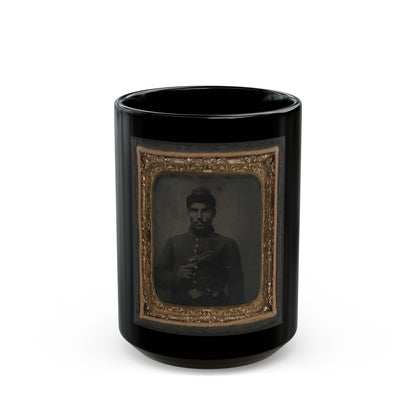 African American Soldier, Half-Length Portrait, With Pistol And Jacket (U.S. Civil War) Black Coffee Mug