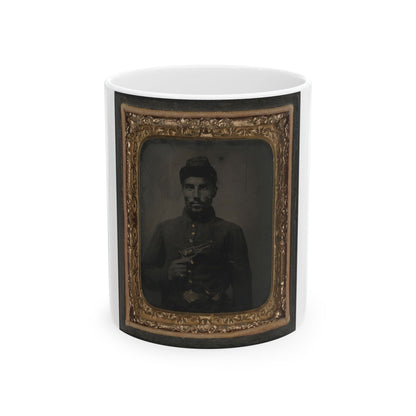 African American Soldier, Half-Length Portrait, With Pistol And Jacket (U.S. Civil War) White Coffee Mug