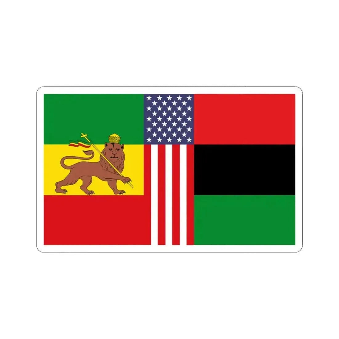 African American Unity Flag (United States) STICKER Vinyl Kiss-Cut Decal 3 Inch White - The Sticker Space