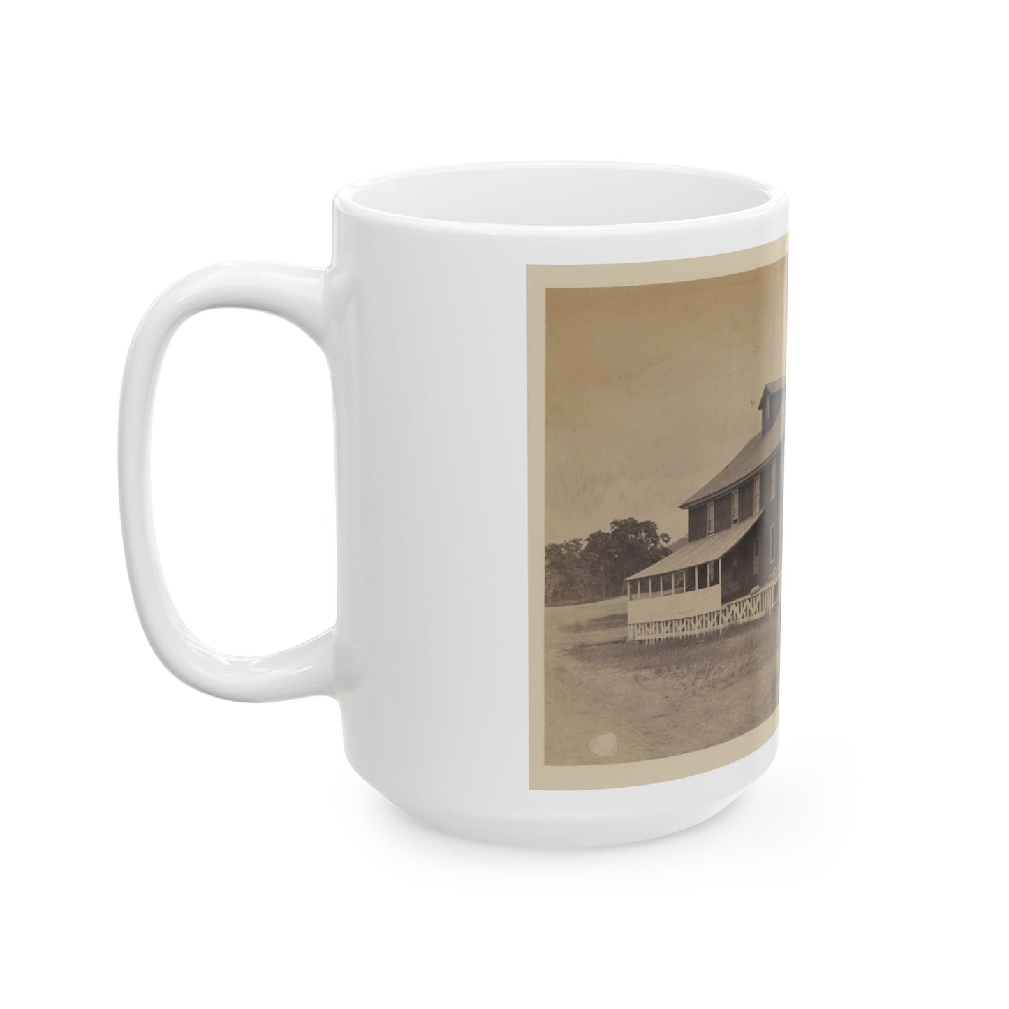 African American Workers Standing On Railroad Tracks In Front Of A Storage Facility, Possibly At Giesboro Cavalry Depot (U.S. Civil War) White Coffee Mug