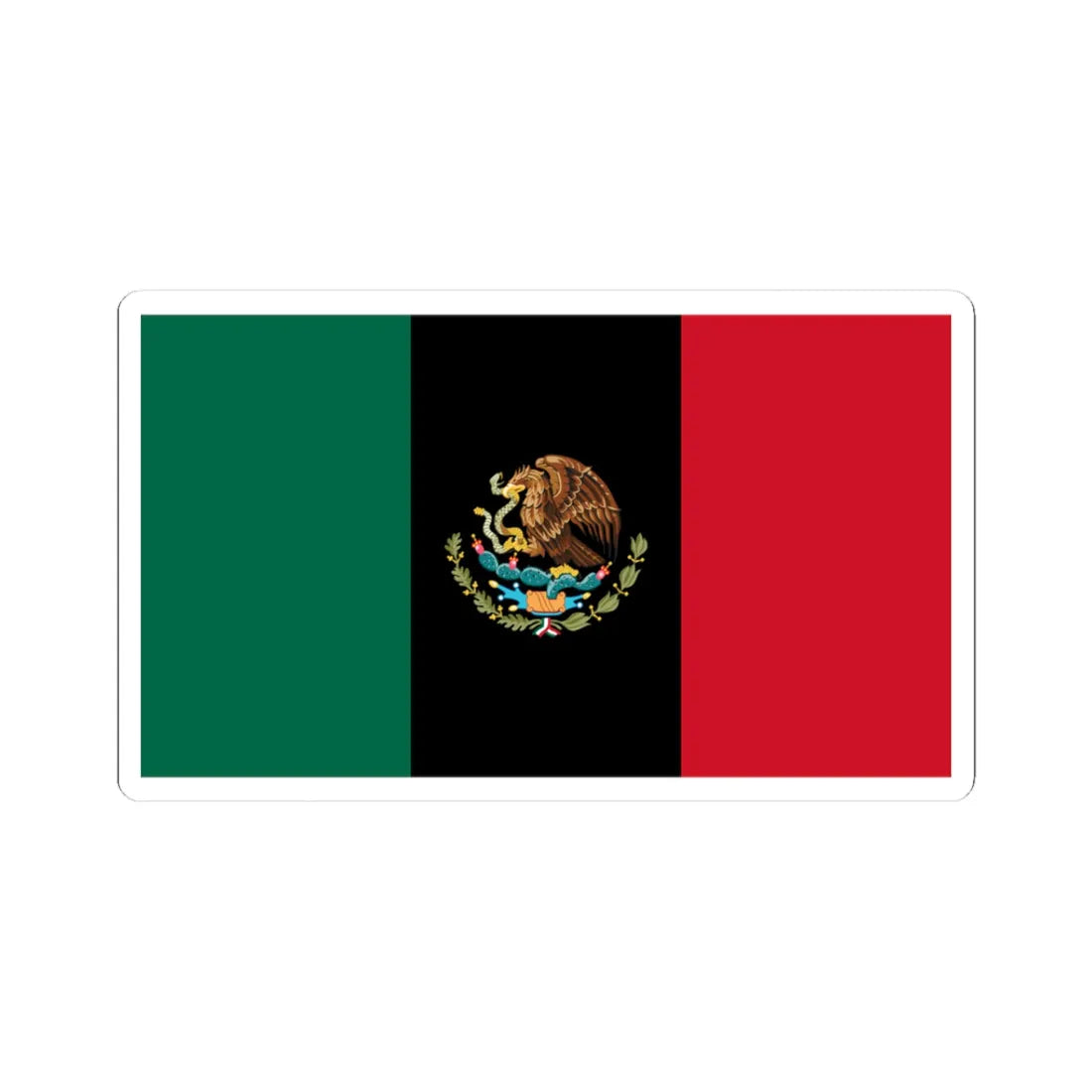 African Mexico Flag (Mexico) STICKER Vinyl Kiss-Cut Decal 3 Inch White - The Sticker Space