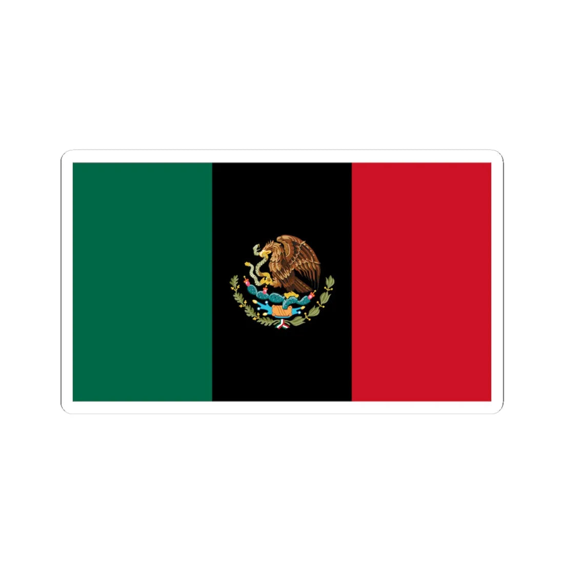 African Mexico Flag (Mexico) STICKER Vinyl Kiss-Cut Decal 4 Inch White - The Sticker Space
