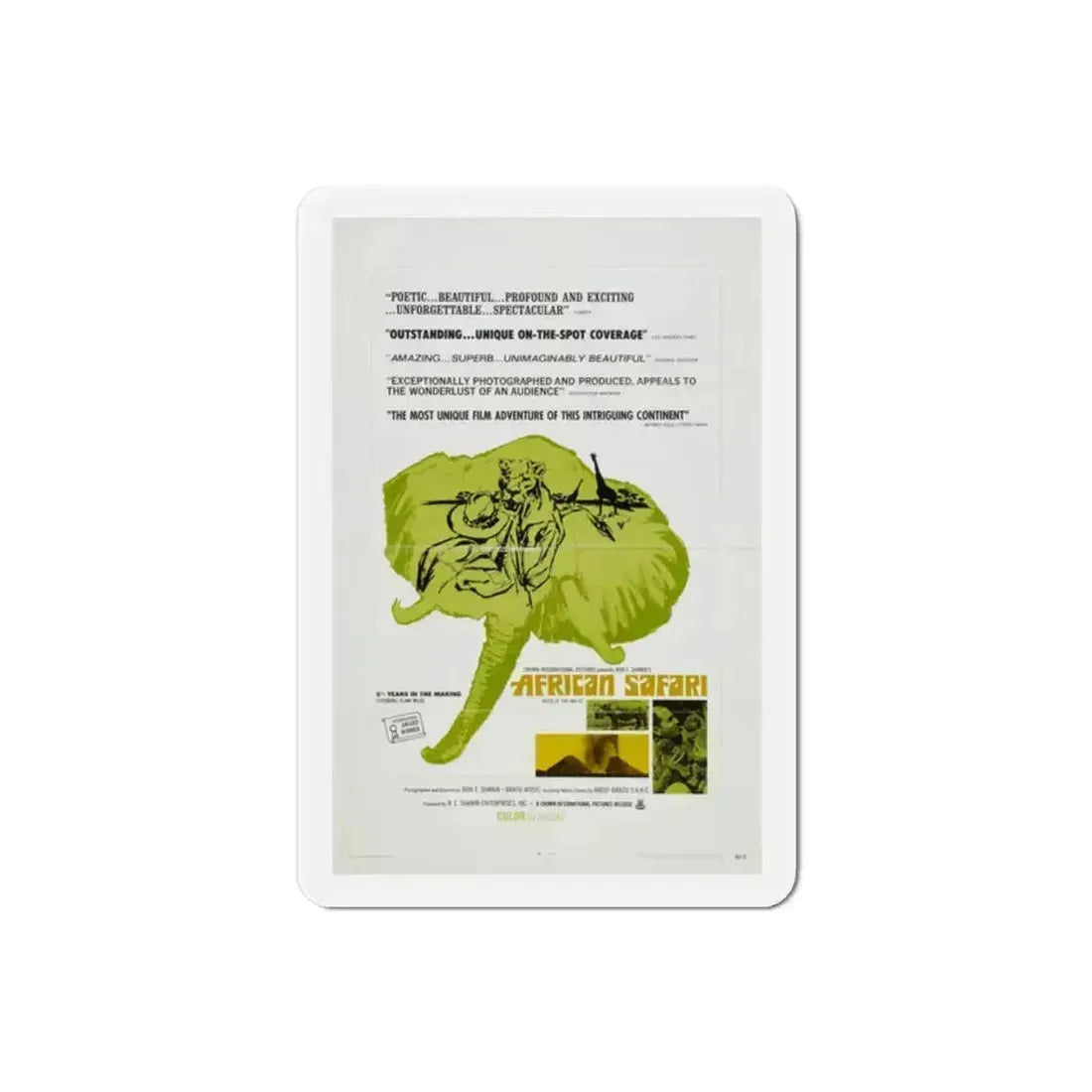 African Safari 1969 Movie Poster Refrigerator Magnet 2 Inch - The Sticker Space