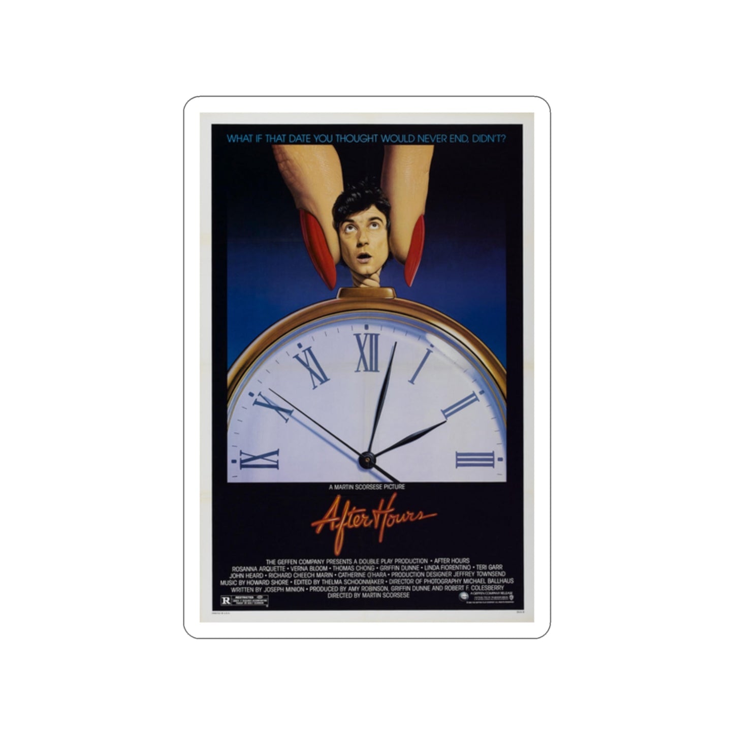 AFTER HOURS 1985 Movie Poster STICKER Vinyl Die-Cut Decal-2 Inch-The Sticker Space