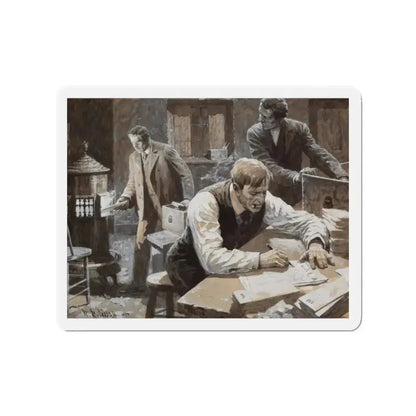 After the Election, 1908 Cosmopolitan Magazine story illustration, 1907 (Magazine Illustration) Refrigerator Magnet 2 Inch - The Sticker Space