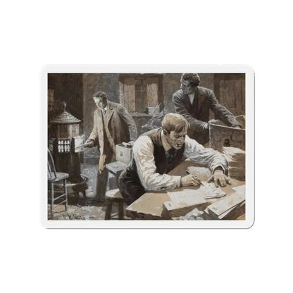 After the Election, 1908 Cosmopolitan Magazine story illustration, 1907 (Magazine Illustration) Refrigerator Magnet 3 Inch - The Sticker Space