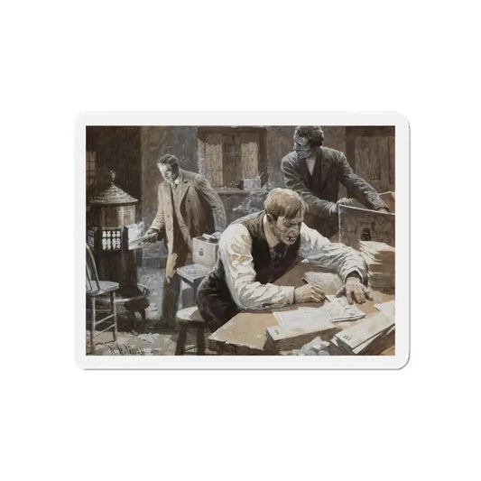 After the Election, 1908 Cosmopolitan Magazine story illustration, 1907 (Magazine Illustration) Refrigerator Magnet 6 Inch - The Sticker Space