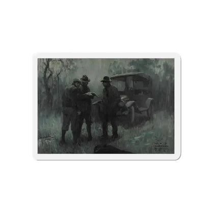 After the Shoot Out, 1925 (Magazine Illustration) Refrigerator Magnet 3 Inch Die-Cut - The Sticker Space
