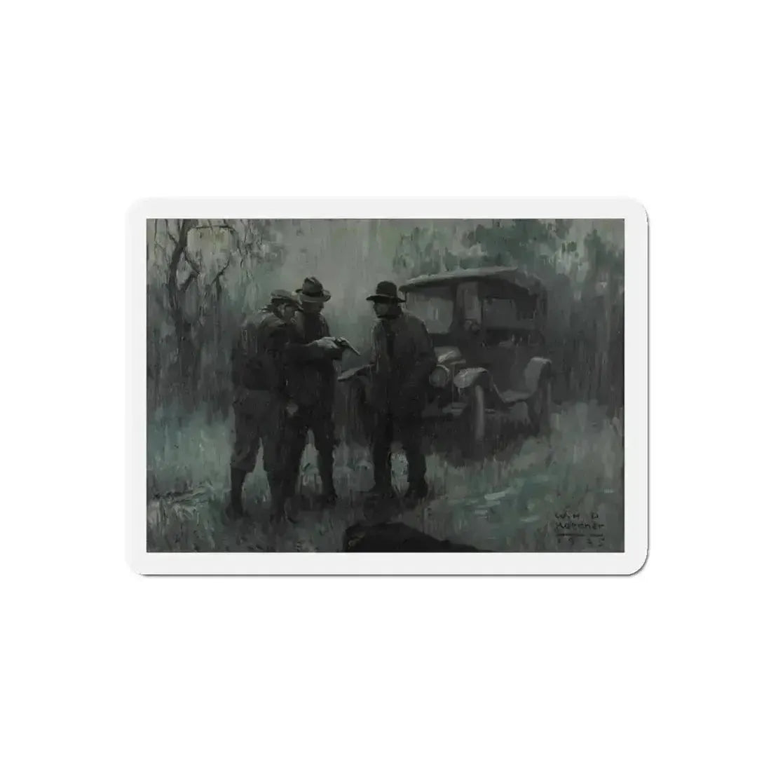 After the Shoot Out, 1925 (Magazine Illustration) Refrigerator Magnet 5 Inch Die-Cut - The Sticker Space